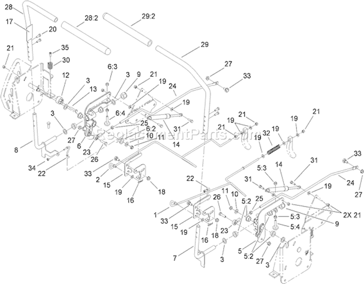 Control Assembly Diagram and Parts List for 74433 290000001-290999999 - 2009 Toro Lawn Tractor