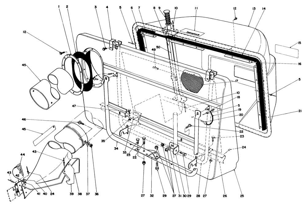 Easy-Empty Grass Catcher Model 59111 (Optional) Diagram and Parts List for 56155 3000001 - 3999999 Toro Lawn Tractor
