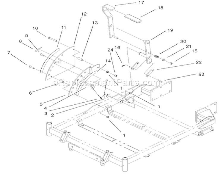 Height-of-Cut Assembly Diagram and Parts List for 74501 210000001-210999999 - 2001 Toro Lawn Tractor