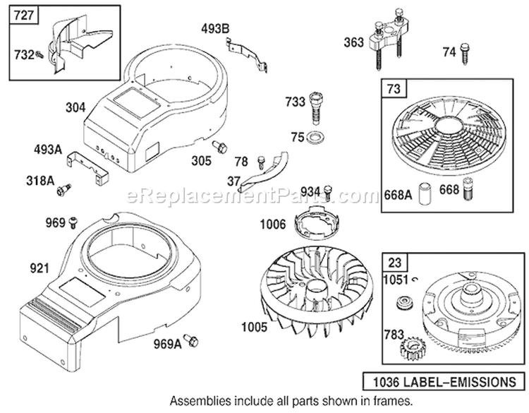 Blower Housing Assembly Diagram and Parts List for 74501 210000001-210999999 - 2001 Toro Lawn Tractor