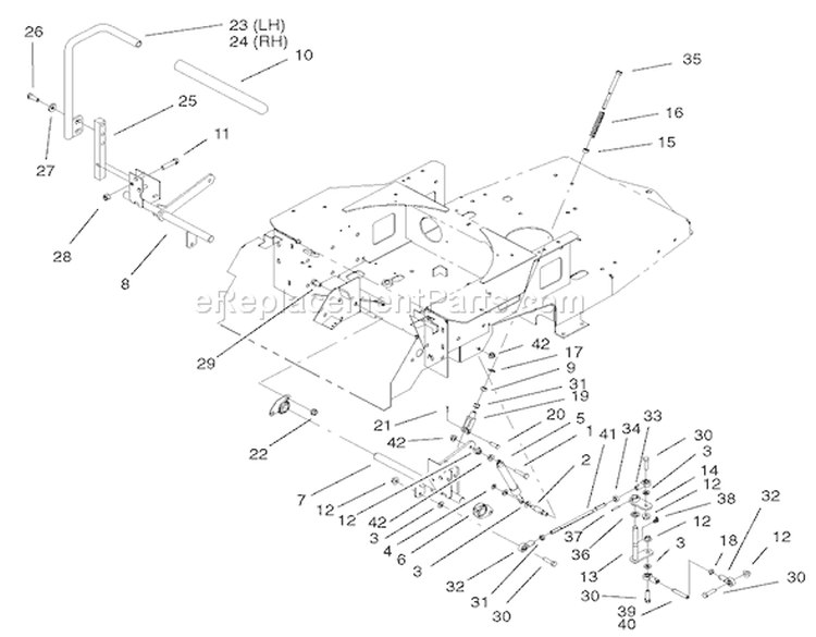 Motion Control Assembly Diagram and Parts List for 74501 220000001-220999999 - 2002 Toro Lawn Tractor