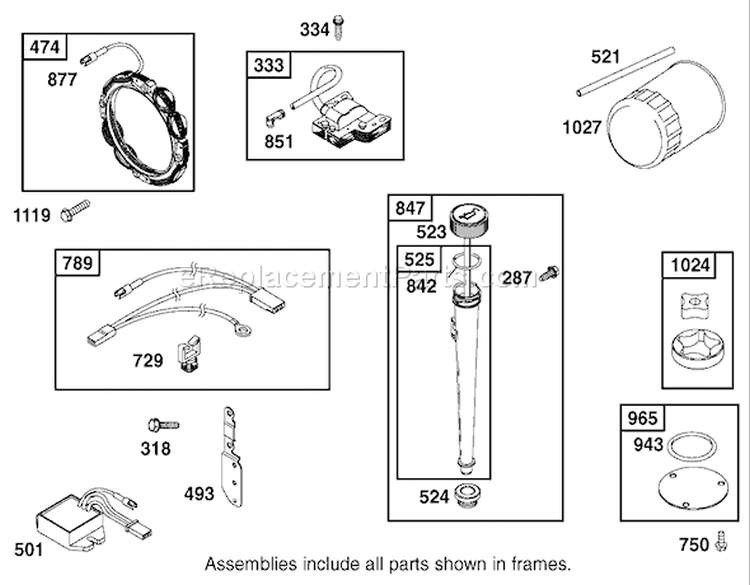Oil Filter, Tube, and Pump Assembly Diagram and Parts List for 74501 220000001-220999999 - 2002 Toro Lawn Tractor