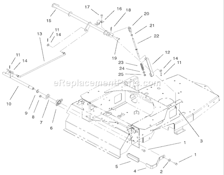 Parking Brake Assembly Diagram and Parts List for 74501 220000001-220999999 - 2002 Toro Lawn Tractor