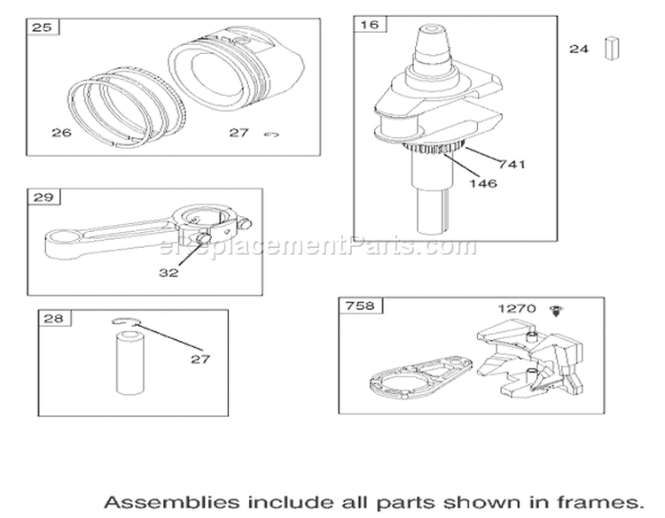 Crankshaft Assembly Diagram and Parts List for 74502 220000001-220999999 - 2002 Toro Lawn Tractor