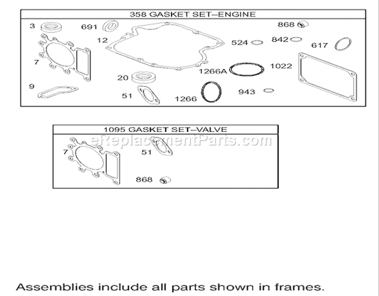 Gasket Assembly Engine Diagram and Parts List for 74502 230000001-230999999 - 2003 Toro Lawn Tractor