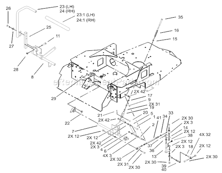Motion Control Assembly Diagram and Parts List for 74502 230000001-230999999 - 2003 Toro Lawn Tractor