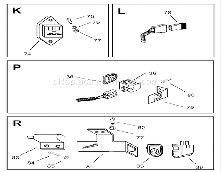 Page K Diagram and Parts List for 74570 200000001-200999999 - 2000 Toro Lawn Tractor
