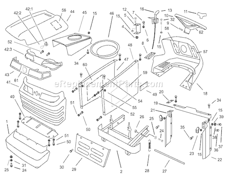 Page C Diagram and Parts List for 74570 200000001-200999999 - 2000 Toro Lawn Tractor