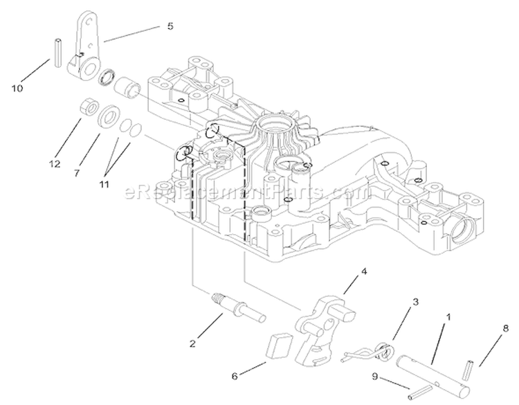 Control Shaft Assembly Diagram and Parts List for 74570 200000001-200999999 - 2000 Toro Lawn Tractor