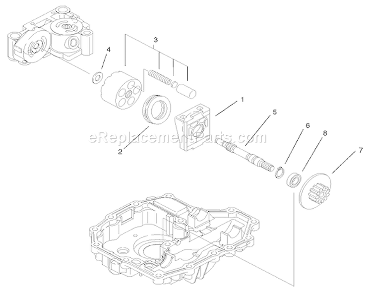 Motor Shaft Assembly Diagram and Parts List for 74570 210000001-210999999 - 2001 Toro Lawn Tractor