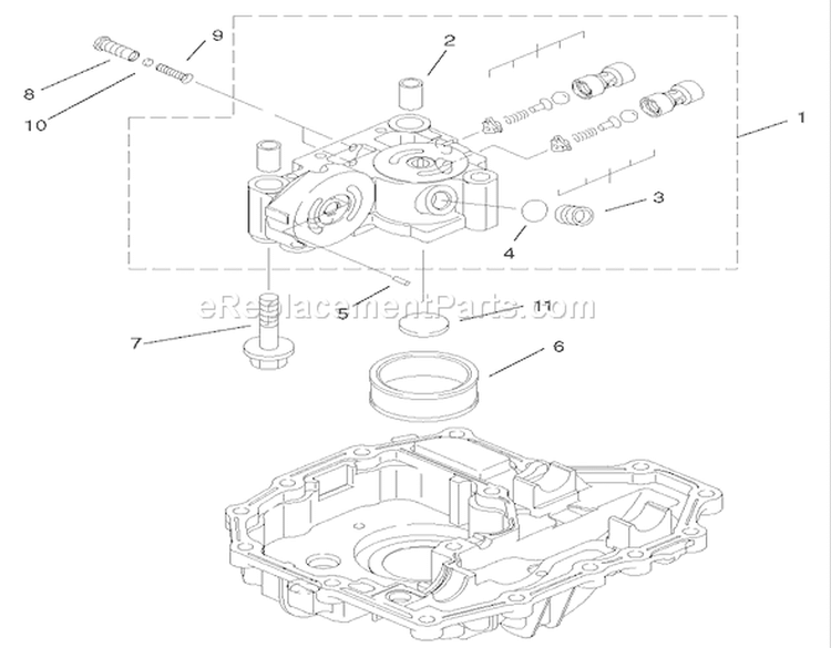 Center Case Assembly Diagram and Parts List for 74570 210000001-210999999 - 2001 Toro Lawn Tractor