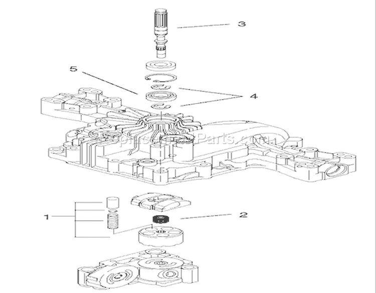 Pump Shaft Assembly Diagram and Parts List for 74570 220000001-220999999 - 2002 Toro Lawn Tractor