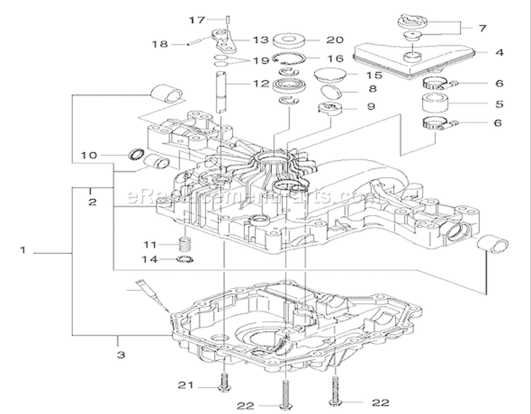 Transaxle Case Assembly Diagram and Parts List for 74570 220000001-220999999 - 2002 Toro Lawn Tractor