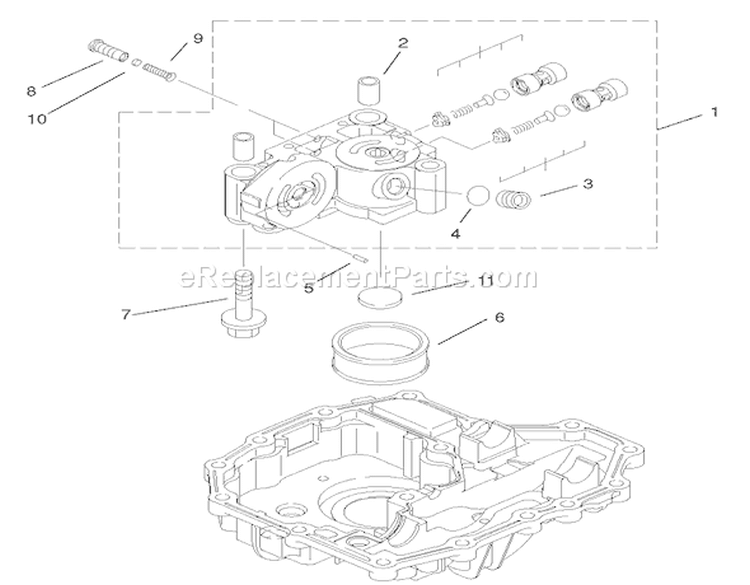 Center Case Assembly Diagram and Parts List for 74570 220000001-220999999 - 2002 Toro Lawn Tractor