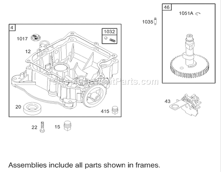 Crankcase Assembly Diagram and Parts List for 70185 240000001-240999999 - 2004 Toro Lawn Tractor