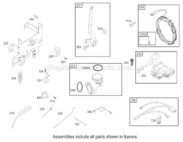 Governor Assembly Diagram and Parts List for 70185 240000001-240999999 - 2004 Toro Lawn Tractor