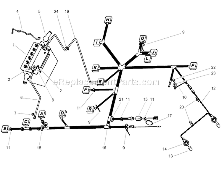 Electrical Assembly Diagram and Parts List for 74570 240000001-240999999 - 2004 Toro Lawn Tractor