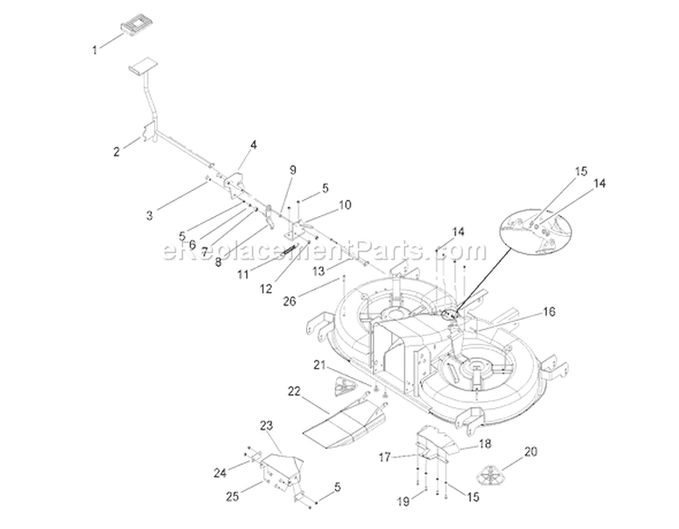 Cutting Pan-Bag on Demand Assembly Diagram and Parts List for 74571 240000001-240999999 - 2004 Toro Lawn Tractor