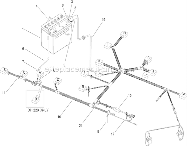Harness Assembly Diagram and Parts List for 74573 280000001-280999999 - 2008 Toro Lawn Tractor