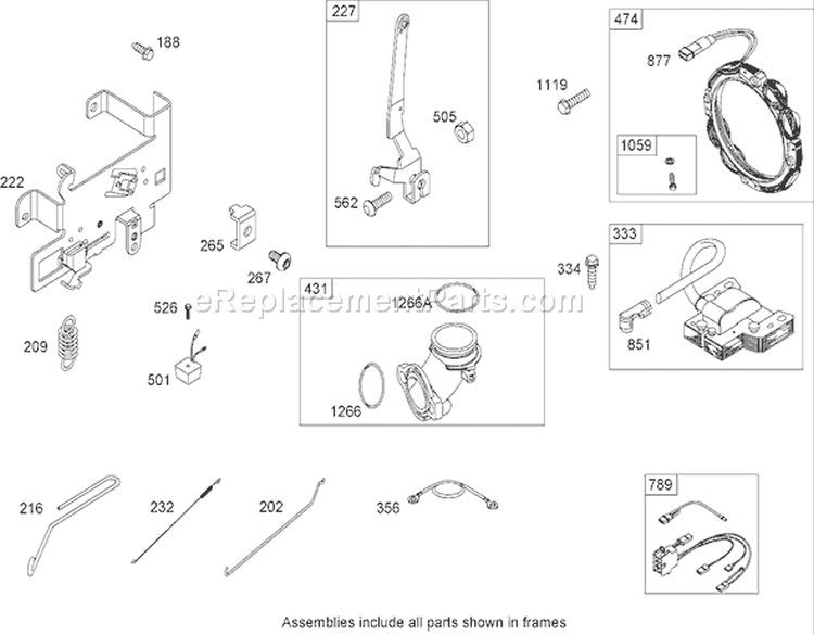 Governor Assembly Diagram and Parts List for 74573 280000001-280999999 - 2008 Toro Lawn Tractor