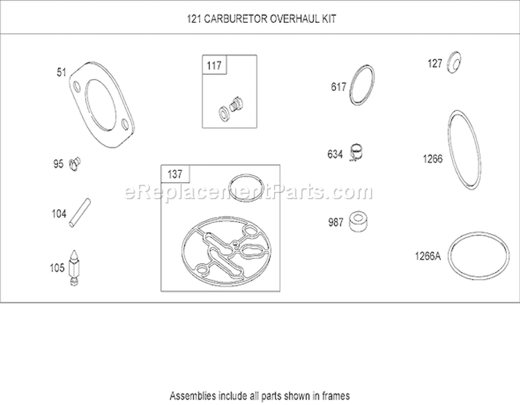 Carburetor Overhaul Kit Diagram and Parts List for 74582 280000001-280999999 - 2008 Toro Lawn Tractor