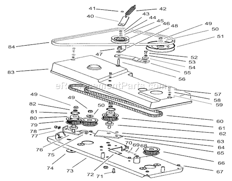 Cutting Pan Assembly Diagram and Parts List for 74590 200000001-200999999 - 2000 Toro Lawn Tractor