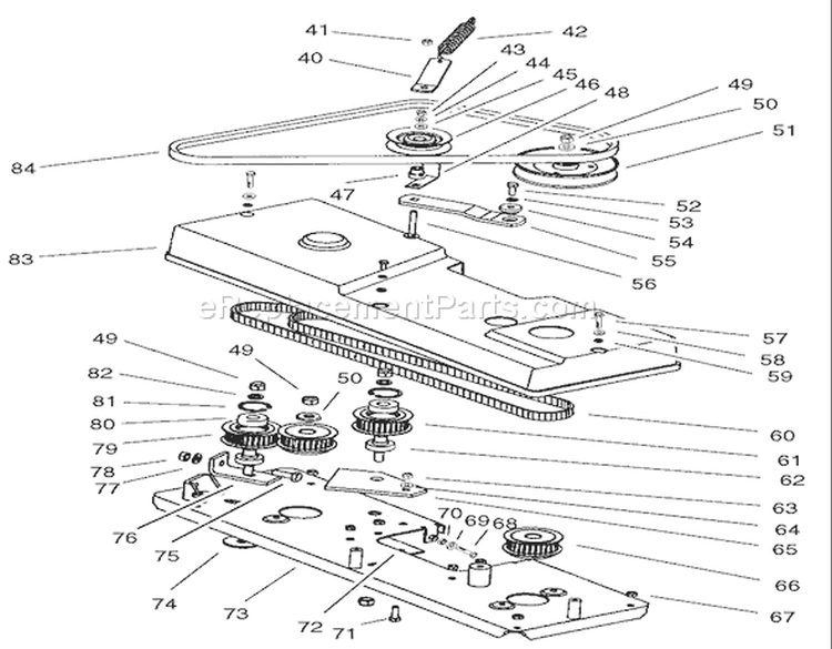 Cutting Pan Assembly Diagram and Parts List for 74590 210000001-210999999 - 2001 Toro Lawn Tractor