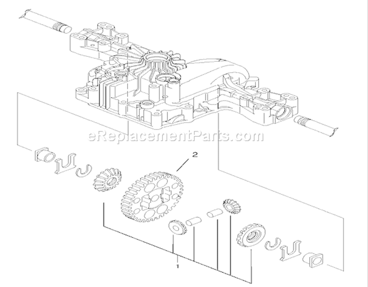 Differential Gear Assembly Diagram and Parts List for 74590 210000001-210999999 - 2001 Toro Lawn Tractor