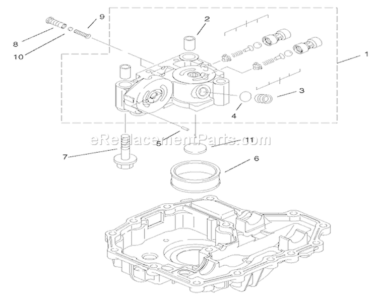 Center Case Assembly Diagram and Parts List for 74590 210000001-210999999 - 2001 Toro Lawn Tractor
