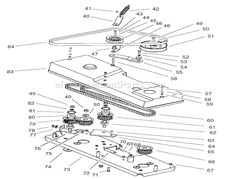 Cutting Pan Assembly Diagram and Parts List for 74590 220000001-220999999 - 2002 Toro Lawn Tractor