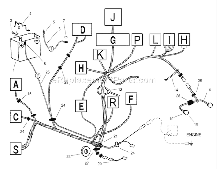 Electrical Assembly Diagram and Parts List for 74590 220000001-220999999 - 2002 Toro Lawn Tractor