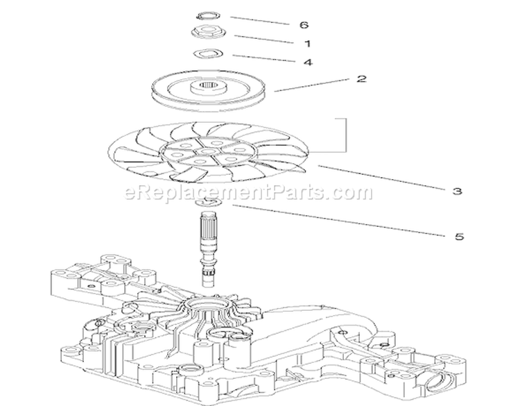 Fan Pulley Assembly Diagram and Parts List for 74590 220000001-220999999 - 2002 Toro Lawn Tractor