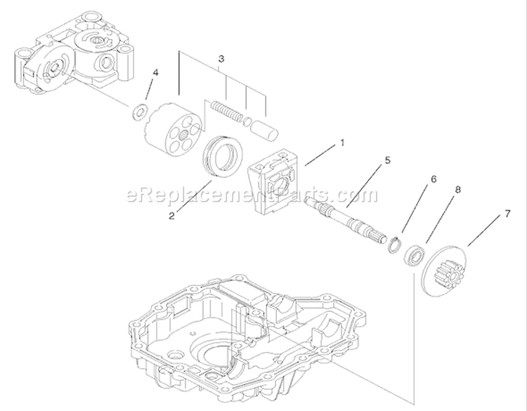 Motor Shaft Assembly Diagram and Parts List for 74590 220000001-220999999 - 2002 Toro Lawn Tractor