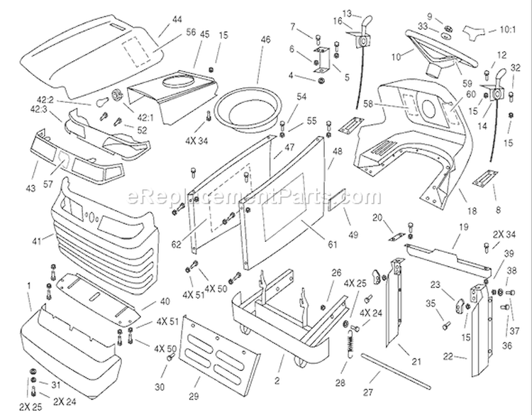 Page D Diagram and Parts List for 74590 220000001-220999999 - 2002 Toro Lawn Tractor