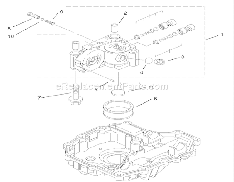 Center Case Assembly Diagram and Parts List for 74590 220000001-220999999 - 2002 Toro Lawn Tractor