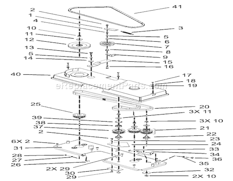 Cutting Pan Drive Assembly Diagram and Parts List for 74590 230000001-230999999 - 2003 Toro Lawn Tractor