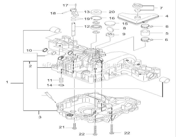 Transaxle Case Assembly Diagram and Parts List for 74590 230000001-230999999 - 2003 Toro Lawn Tractor