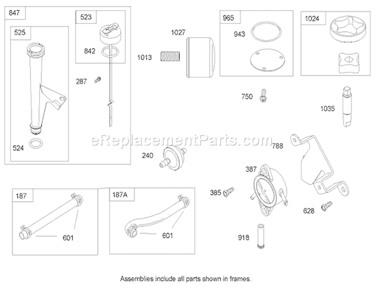 Oil Filter, Tube, and Pump Assembly Diagram and Parts List for 74590 240000001-240999999 - 2004 Toro Lawn Tractor