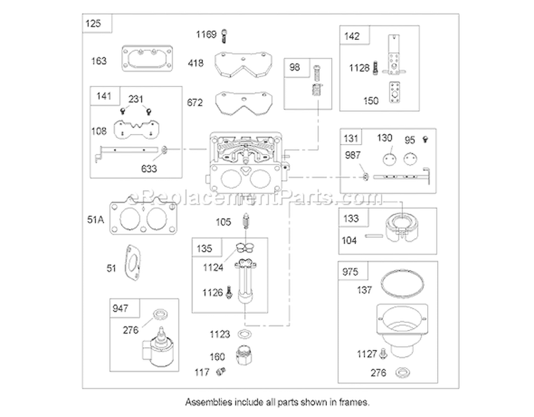 Carburetor Assembly Diagram and Parts List for 74590 240000001-240999999 - 2004 Toro Lawn Tractor