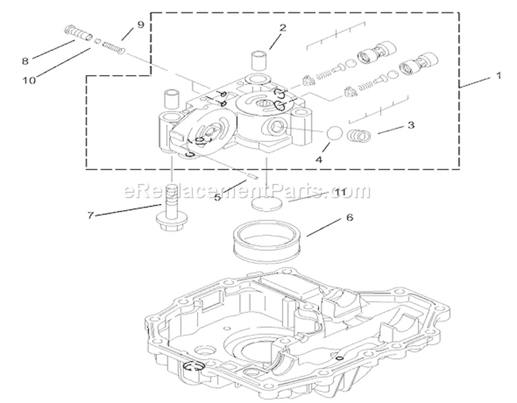 Center Case Assembly Transmission Assembly Diagram and Parts List for 74571 250000001-250999999 - 2005 Toro Lawn Tractor