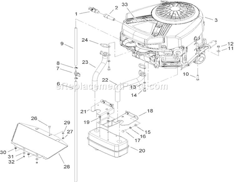 Engine Assembly Diagram and Parts List for 74592 270000652-270999999 - 2007 Toro Lawn Tractor