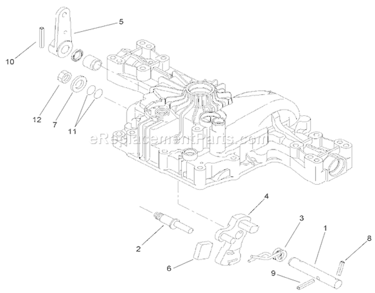 Control Shaft Assembly Transmission Assembly Diagram and Parts List for 74573 280000001-280999999 - 2008 Toro Lawn Tractor