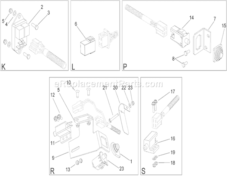 Page S Diagram and Parts List for 74590 250000001-250999999 - 2005 Toro Lawn Tractor