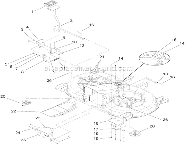 Cutting Pan and Bag on Demand Assembly Diagram and Parts List for 74573 280000001-280999999 - 2008 Toro Lawn Tractor