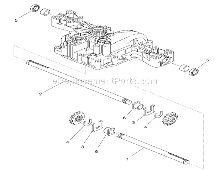 Axle Shaft Assembly Transmission Assembly Diagram and Parts List for 74573 310000001-310999999 - 2010 Toro Lawn Mower
