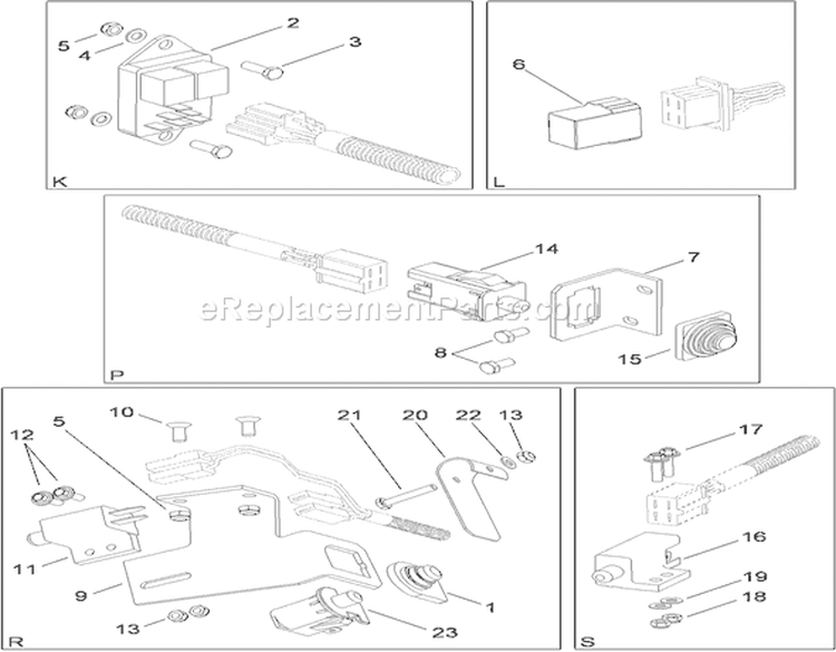 Page K Diagram and Parts List for 74593 310000001-310999999 - 2010 Toro Lawn Tractor