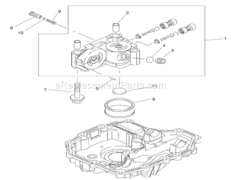 Center Case Assembly Transmission Assembly Diagram and Parts List for 74573 310000001-310999999 - 2010 Toro Lawn Mower