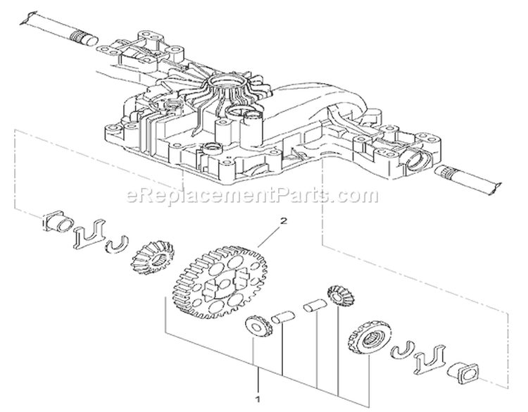 Differential Gear Assembly Transmission Assembly Diagram and Parts List for 74573 310000001-310999999 - 2010 Toro Lawn Mower