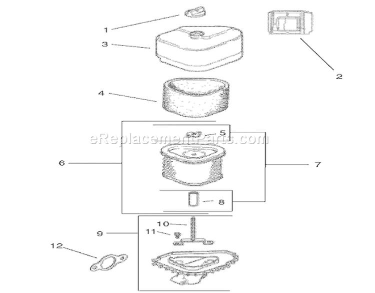 Air Intake / Filtration Assembly Diagram and Parts List for 74601 210000001-210999999 - 2001 Toro Lawn Tractor