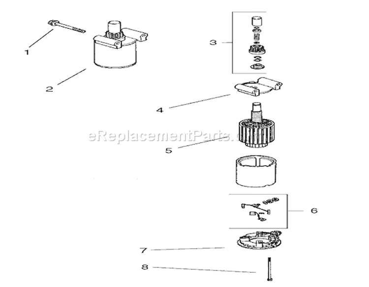 Starting System Assembly Diagram and Parts List for 74601 220000001-220000912 - 2002 Toro Lawn Tractor
